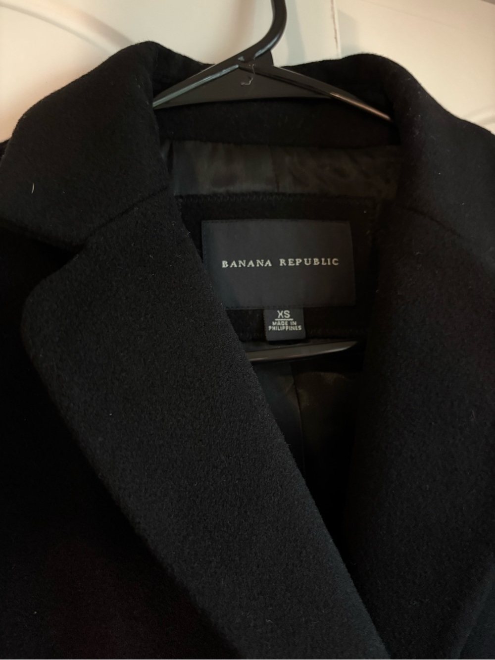 Banana Republic Black Wool Pea Coat